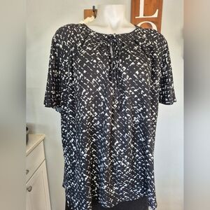 Apt. 9 Flutter Sleeve Tie Neck Blouse